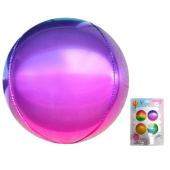 Шар Сфера 3D Bubble Бабблс 22'' градиент Радужный фиолетово синий 55см
