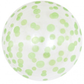 Шар Сфера 3D Bubble Бабблс 18" с конфетти прозрачный Зеленое кристалл 46см FL