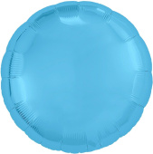 Шар фольга без рисунка 18'' круг Голубой холодный металлик AG