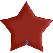 Шар фольга без рисунка 36'' звезда Рубиновый сатин GR