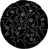 Шар фольга 18''/AG круг Инверсия Абстрактный образ черный