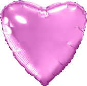 Шар фольга без рисунка 30" сердце Розовый Фламинго пастель AG