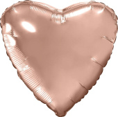Шар фольга без рисунка 30" сердце Розовое золото металлик AG