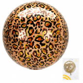 Шар фольга Сфера 3D Deco Bubble 16" Леопард принт An