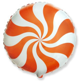 Шар фольга 18''/Fm круг Леденец конфета Оранжевый