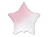 Шар фольга без рисунка 18'' звезда градиент Бело розовая Fm