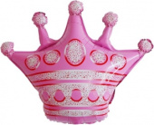Шар фольга фигура Корона розовая 30'' 76см FL