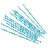 Трубочки для коктейля бумага Зигзаги Белые Голубой (уп12)