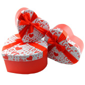 Коробка сердце с бантом С Любовью Красный 22х20,5х11см