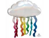 Шар фольга фигура Облако с дождиком переливы 30" 76см 18" 45см An