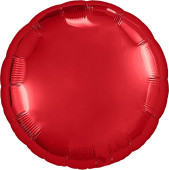Шар фольга без рисунка 18'' круг Красный Red металлик AG