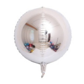 Шар Сфера 3D Bubble Бабблс 10'' металлик Серебро 25см 