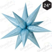 Шар фольга Звезда 3D составная 24'' 60см Голубой Blue