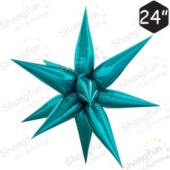 Шар фольга Звезда 3D составная 24'' 60см Бирюза Turquoise