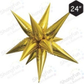 Шар фольга Звезда 3D составная 24'' 60см Золото Gold