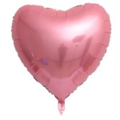 Шар фольга без рисунка 32" сердце Розовое металлик КА
