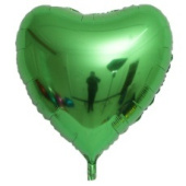 Шар фольга без рисунка 32" сердце Зеленое Green металлик КА