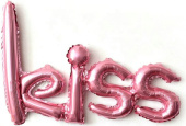Шар фольга Буквы надпись Kiss Розовый 30'' 76см FL