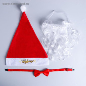 Костюм Трезвый Дед Мороз 3 предмета: колпак борода бабочка