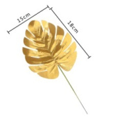Листья Тропические ткань золото Монстера 15х18см