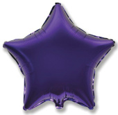 Шар фольга без рисунка 4''звезда металлик Фиолетовый Fm 
