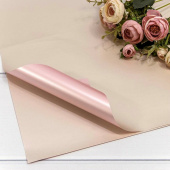 Пленка лист 40х45см двухсторонняя матовая металлик Светло розовый Пудровый (уп20)