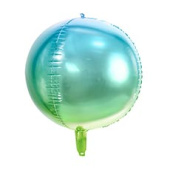 Шар Сфера 3D Bubble Бабблс 16" омбре Голубая Blue Green 40см PD