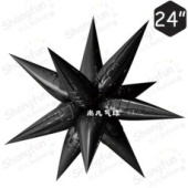 Шар фольга Звезда 3D составная 24'' 60см Черная Black