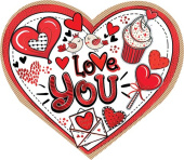 открытка сердце Love YOU