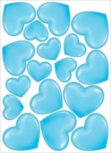 Наклейка для оформления Сердца голубые