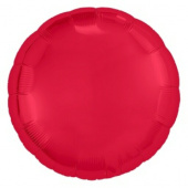 Шар фольга без рисунка 30" круг металлик Красный Red AG