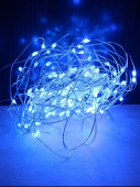 Гирлянда-проволока 10м 100 неоновых синих ламп
