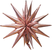 Шар фольга Звезда 3D составная 22" 56см Розовое Золото Pink gold
