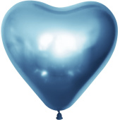 Шар латекс Сердце 12''/ОБ хром 504 Голубой 25шт