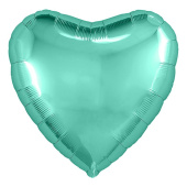 Шар фольга без рисунка 9'' сердце Бискайский зеленый металлик AG
