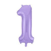 Шар фольга Цифра 12"/AG Фиолетовый пастель "1"