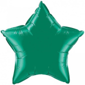 Шар фольга без рисунка 32" звезда Зеленый Green металлик Fm