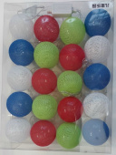 Гирлянда светодиодная Хлопковый шар 20 шаров розетка син/зел/крас/бел на прозр проводе