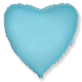 Шар фольга без рисунка 32" сердце Светло Голубой Blue пастель Fm