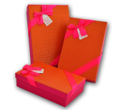 Коробка прямоугольник Сладкая любовь оранжевый с кр. бантом 18х11х5см 1 штука