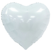 Шар фольга без рисунка 24" сердце Белое Heart White ВС