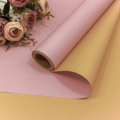 Пленка рулон 0,58х10м двухсторонняя матовая Розовый Серовато-желтый 2ст 60мкм