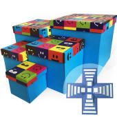 Коробка куб WOW - Сюрприз Яркиесмайлы Синий 18х18х18см 1 штука