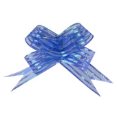 Бант бабочка 30мм Тонкие полосы Синий 10шт