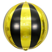 Шар фольга Сфера 3D Deco Bubble 22" Секторы Black Gold ВЗ