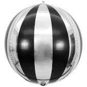Шар фольга Сфера 3D Deco Bubble 22" Секторы BlackSilver ВЗ