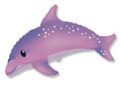 Шар фольга мини Дельфин Розовый 15'' 38см Fm
