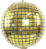 Шар фольга Сфера 3D Deco Bubble 22'' Диско шар Сверкающее Золото FL