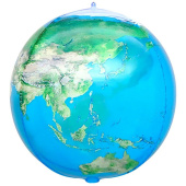 Шар фольга Сфера 3D Bubble Бабблс 22" Планета Земля ВЗ