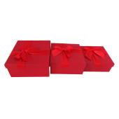 Коробка квадрат Красный с бантом 15,5х15,5х6,5см 1 штука